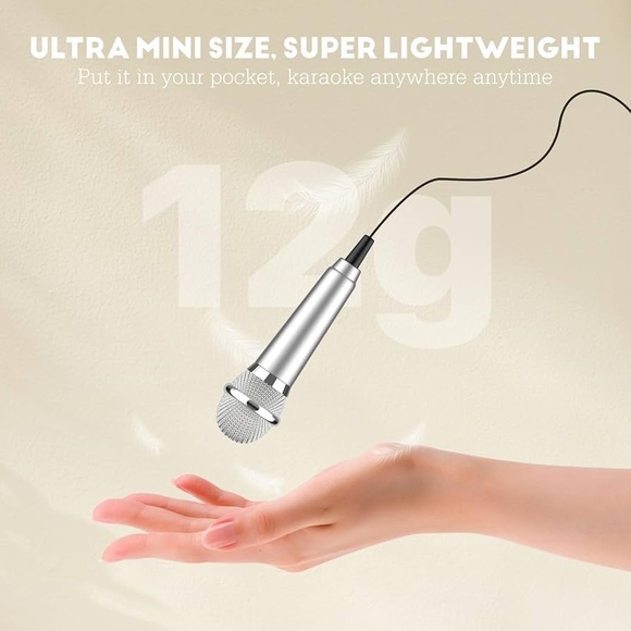 2 Pack Mini Phone Microphone for Recording, Singing, Karaoke Stereo Studio Mic - Picture 6 of 10